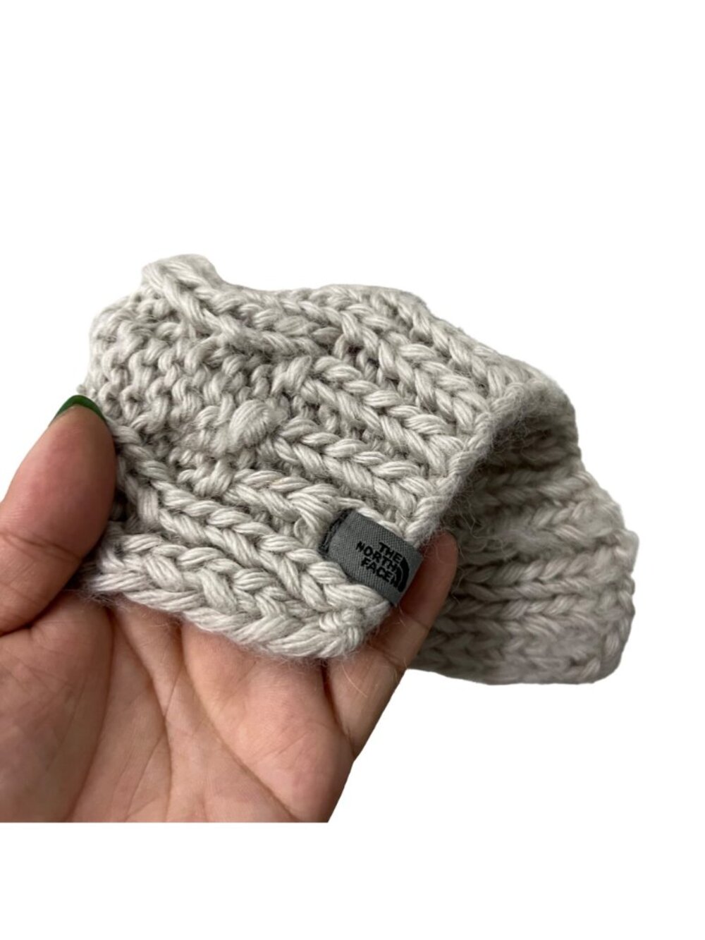 The North Face Womens Gray Chunky Knit Wool Cozy Rectangle Scarf OS - Picture 3 of 4